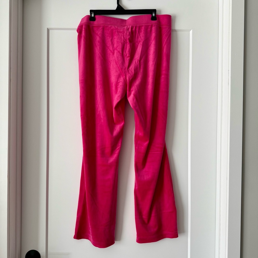 NWOT-Juicy Couture Pink Classic Velour Pant Women’s XL - Picture 2 of 10